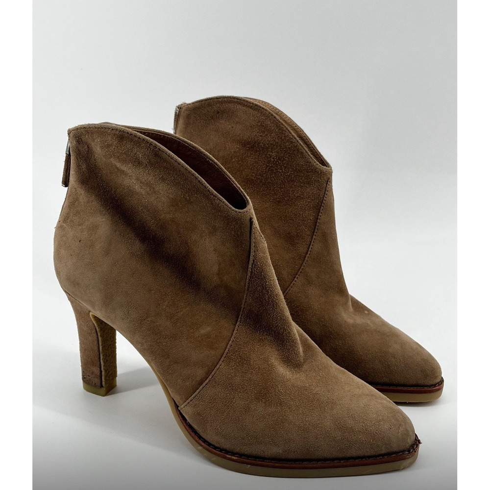 Lola Cruz Lure Booties 90 Tan Suede Heeled Boots Women's EU Sz 36 MSRP $220